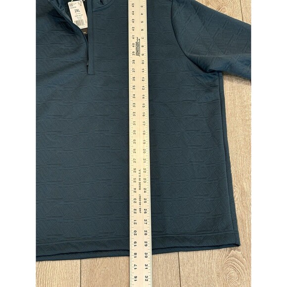 Adidas Men DWR 1/4 Zip Pullover Sweatshirt Blue Quilted Golf 2XL XXL NWT - Picture 6 of 8